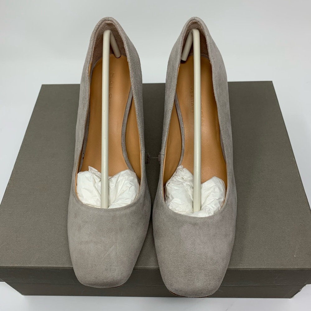 Halston Heritage Mara Block Heel Pebble Suede Pump